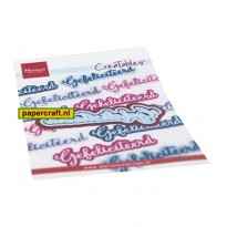 Marianne Design stansmal om de Tekst Gefeleliciteerd met Schaduw uit te stansen,  code LR0651