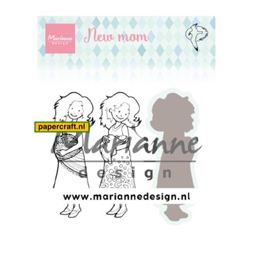 Marianne Design Stamp & Die set New Mom van ontwerper Hetty Meeuwsen, code: HT1651