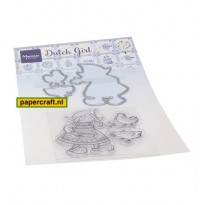 Marianne Design Stamp & Die set Dutch Girl van ontwerper Hetty Meeuwsen, code: HT1652