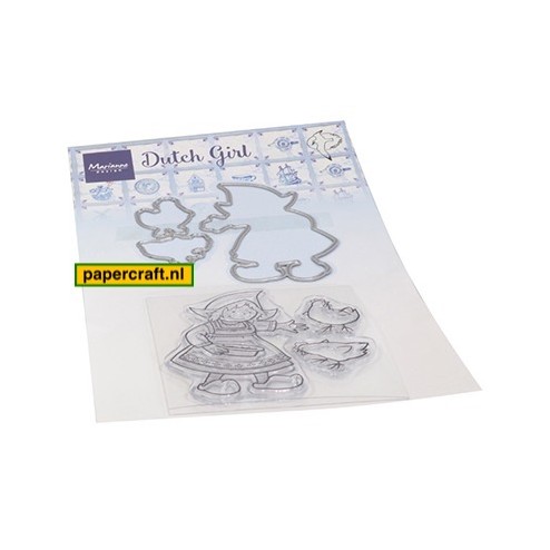 Marianne Design Stamp & Die set Dutch Girl van ontwerper Hetty Meeuwsen, code: HT1652