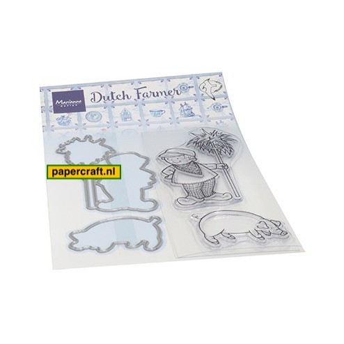 Marianne Design Stamp & Die set Dutch Farmer van ontwerper Hetty Meeuwsen, code: HT1653