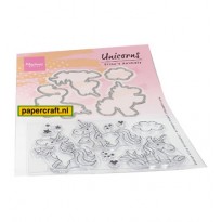 Marianne Design Stamp & Die set Eline's Animals Unicorns van ontwerper Eline Pellinkhof, code: EC0180