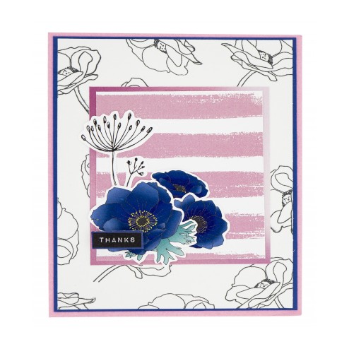 Een Bloemenkaart met Papier Elementen uit het Die Cut Block Happy Moments