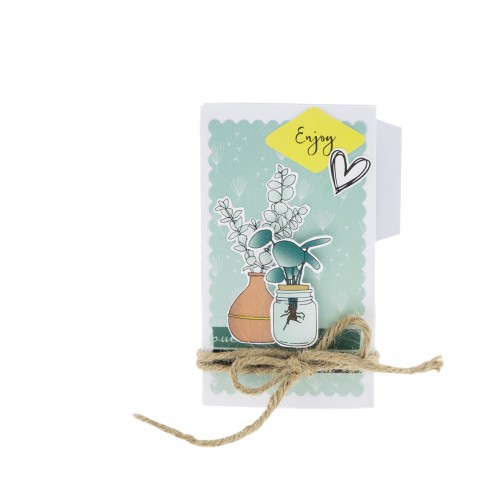De Bloemen in de Vaas op deze voorbeeldkaart komt uit het Die Cut Block Sweet Flowers