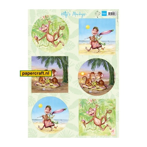 Marianne Design Knipvel Hetty's Monkeys van ontwerper Hetty Meeuwsen, code: HK1710