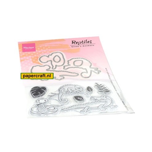 Marianne Design Stamp & Die set Eline's Animals Reptiles van ontwerper Eline Pellinkhof, code: EC0181