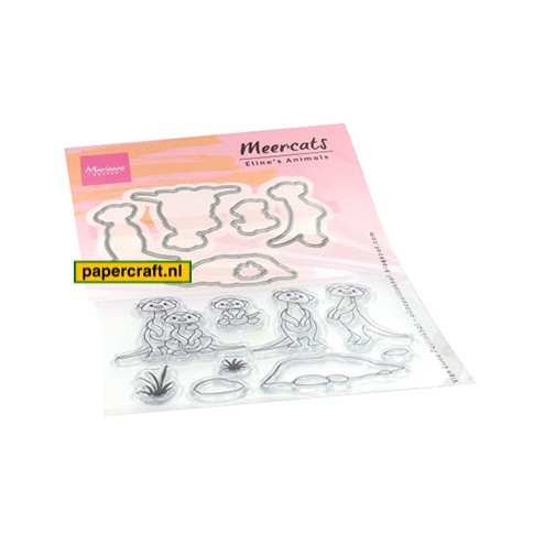 Marianne Design Stamp & Die set Eline's Animals Meercats van ontwerper Eline Pellinkhof, code: EC0183