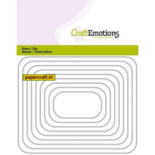 CraftEmotions Die Randen Rechthoek, stanst een Rechthoek  en een superdun Frame in 1 keer uit, code: 115633/0815