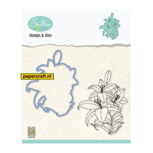 Nellie's Choice Flowers Lily uit de Flowers Serie Stamps & Die, code: HDCS005