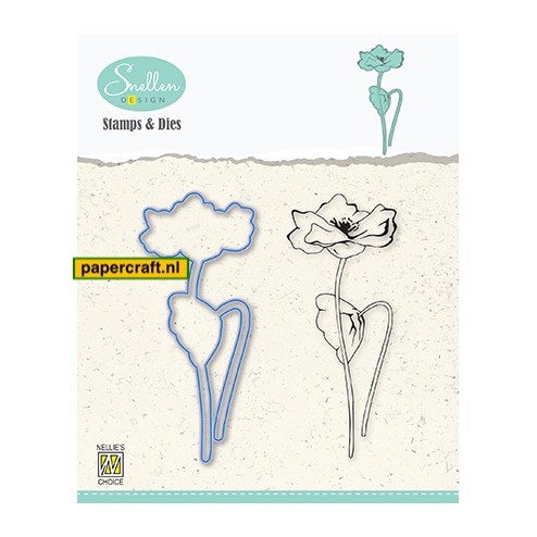 Nellie's Choice Flowers Poppy uit de Flowers Serie Stamps & Die, code: HDCS008