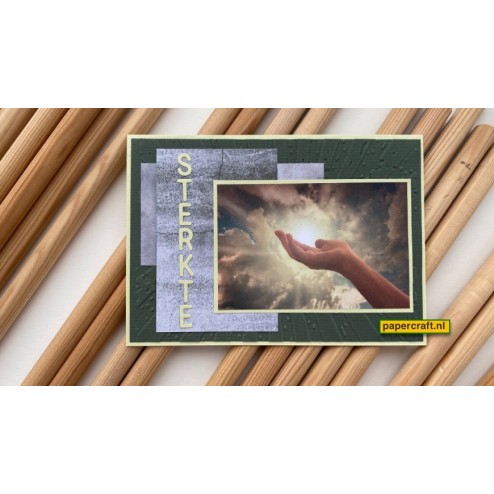 Condoleancekaart met het knipvel en designpapier uit de Joy! Crafts papierset Farewell, code: 6011/0639