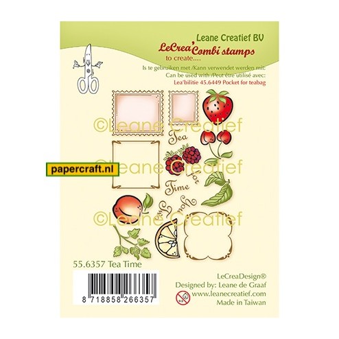 Leane Creatief Stempel Tea Time uit de serie LeCrea Combi Stamps, code: 55.6357