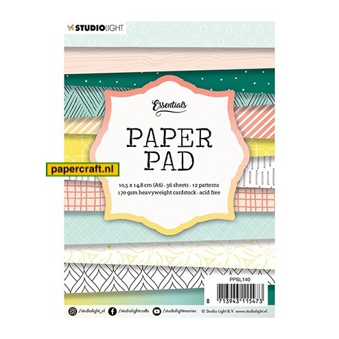Studio Light Paper Pad 140, designpapier in het formaat A6, code: PPSL140
