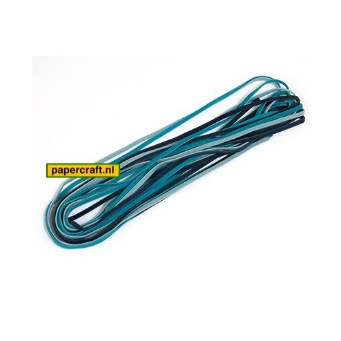 Leren koord van Hobby Crafting and Fun in Lichtblauw, Donkerblauw en Turquois, code: 12231-3105