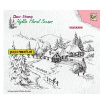 Nellie's Choice Stempel Idyllic Wintery Scene uit de serie Idyllic Floral Scenes, code: IFS026