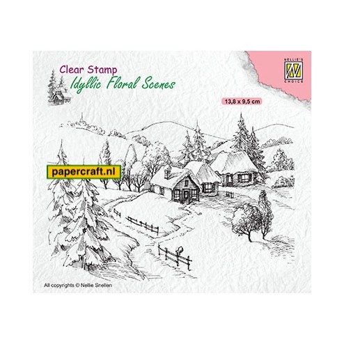 Nellie's Choice Stempel Idyllic Wintery Scene uit de serie Idyllic Floral Scenes, code: IFS026