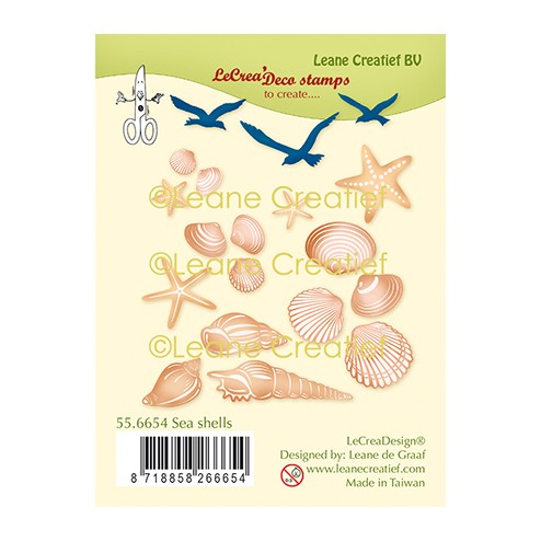 Leane Creatief Stempel Sea Shells  uit de serie LeCrea Combi Stamps, code: 55.6654