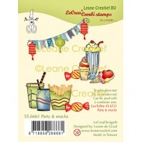 Leane Creatief Stempel Party & Snacks uit de serie LeCrea Combi Stamps, code: 55.661