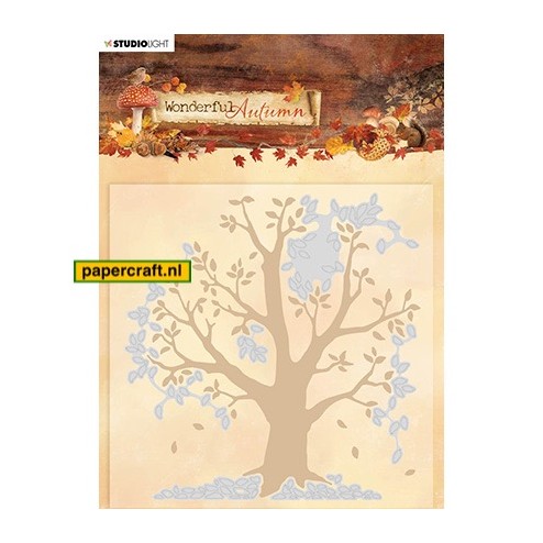 Studio Light Embossing Folder met Stansmal van een Boom met Bladeren,  code: EMBWA05