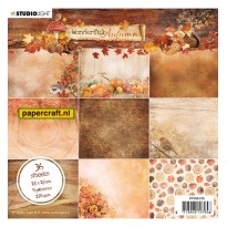 Studio Light Paper Pad Wonderful Autumn, designpapier in warme bruine Herfst tinten, code: PPWA150