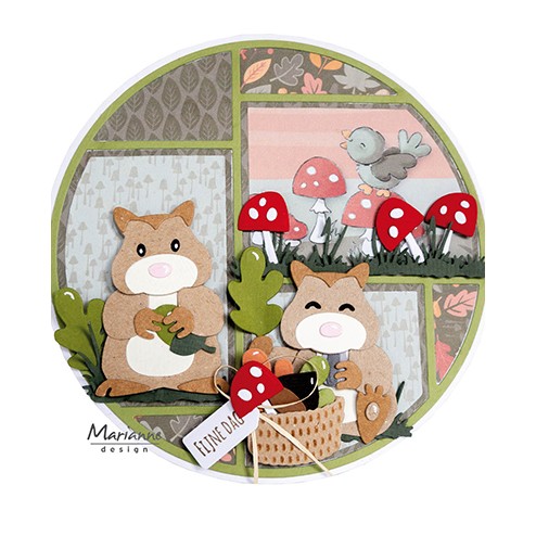 De LR0677 Circle Lay-Out in herfst sferen met het papier en de Hamsters van Eline Pellinkhof