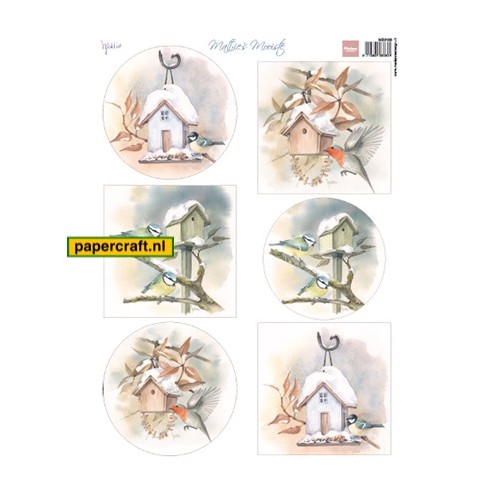 Marianne Design Knipvel Mattie's Mooiste Birdhouses van Mattie de Bruine, code: MB0188