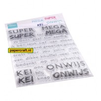 Marianne Design Stempel Super Mega Kei Onwijs met teksten voor van alles en nog wat, code: CS1066