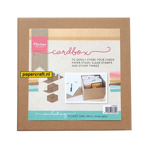 Opbergdoos met Tabbladen van Marianne Design, de Cardbox heeft code: LR0035