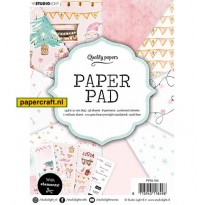 Studio Light Paper Pad 36 vellen in 8 designs, 3 vellen Plaatjes en vellum in speelse aquarel stijl code: PPSL154