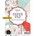 Studio Light Paper Pad 36 vellen in 8 designs, 3 vellen Plaatjes en vellum in zachte rood / wit/ zeegroen tinten, code: PPSL155