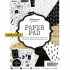 Studio Light Paper Pad 36 vellen in 8 designs, 3 vellen Plaatjes en vellum in goud / wit/ zwart tinten, code: PPSL156