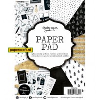 Studio Light Paper Pad 36 vellen in 8 designs, 3 vellen Plaatjes en vellum in goud / wit/ zwart tinten, code: PPSL156