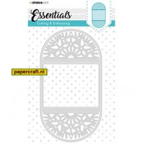 Een detaillistisch uitgewerkte dubbel kaart vorm van Studio Light, Essentials Stencil nr 298