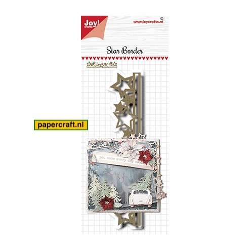 Noor! Design Mal Star Border van Joy! Crafts,  u stanst en embost deze rand, code: 6002/1494