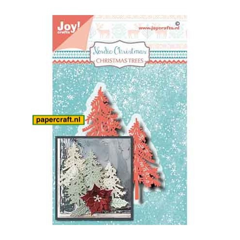 Noor! Design Cutting & Embossing Stencil Christmas Trees uit de serie Nordic Christmas van Joy! Crafts, code: 6002/1506
