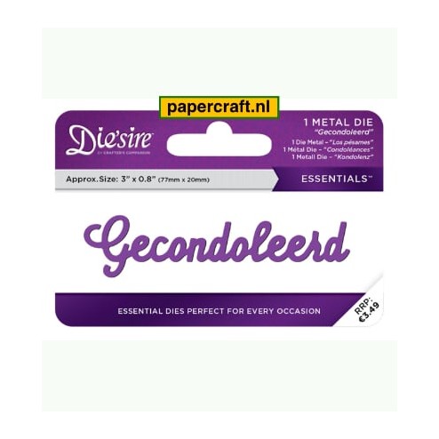 Crafter's Companion Snijmal Gecondoleerd uit de Die'sire Essentials collectie, code: DS-E-W-71