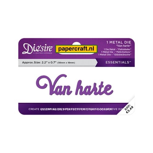 Crafter's Companion Snijmal Van Harte uit de Die'sire Essentials collectie, code: DS-E-W-55