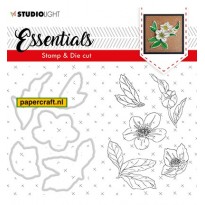 Studio Light Clear Stamp & Die Cut Christmas Rose Essentials nummer 48, code: BASICSDC48