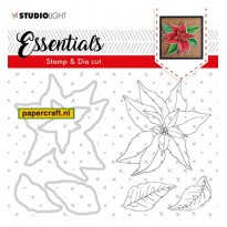 Studio Light Basics Clear Stamp & Die Cut Christmas Rose Essentials nummer 47, code: BASICSDC47