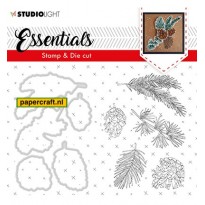 Studio Light Clear Stamp & Die Cut Pine Branch Essentials nummer 49, code: BASICSDC49