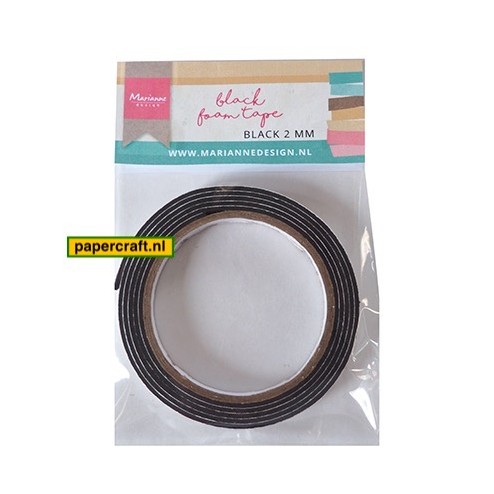 Marianne Design Black Foam Tape. De Tape is ideaal voor gebruik bij donker kleuren, code: LR0027