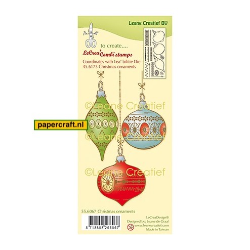 Leane Creatief stempel Christmas Ornaments uit de serie LeCrea'Combi Stamps