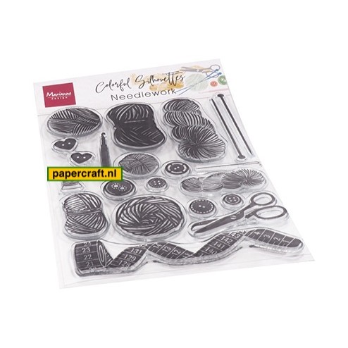 Stempelset Needle Work uit de Colorful Silhouette van Marianne Design, code: CS1073