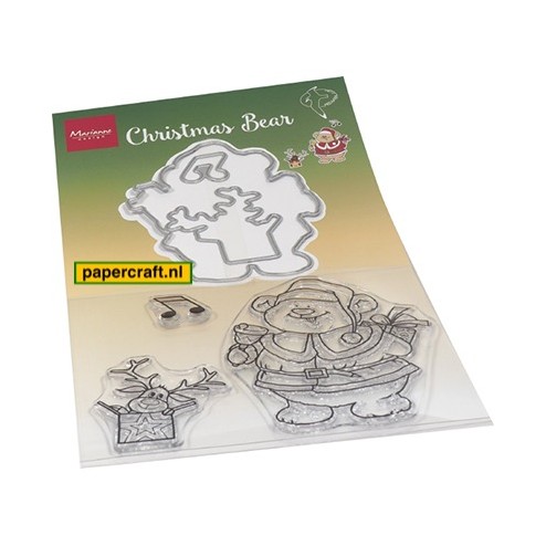 Marianne Design Stamp & Die set Hetty's Christmas Bear van ontwerper Hetty Meeuwsen, code: HT1658