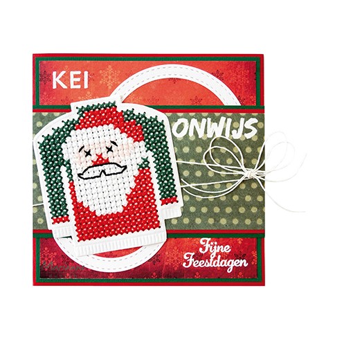 Voorbeeldkaart met de Marianne Design stansmal CR1527 Cross Stitch Sweater