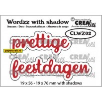 Crealies stansmal Prettige Feestdagen uit de serie Wordzz Stansen With Shadow, code: CLWZ02