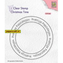 Nellie's Choice Stempel Prettige Feestdagen Cirkel uit de serie Christmas Time, code: CT040