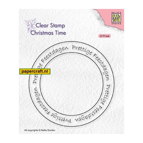 Nellie's Choice Stempel Prettige Feestdagen Cirkel uit de serie Christmas Time, code: CT040