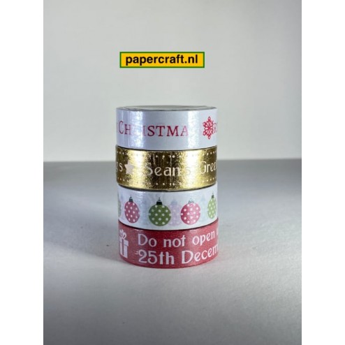 DoveCraft Washi Tape set van 4 verschillende rolletjes