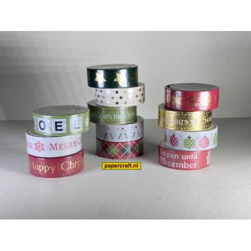De hele Dovecraft Traditional Collectie Washi Tape Kerst bij elkaar